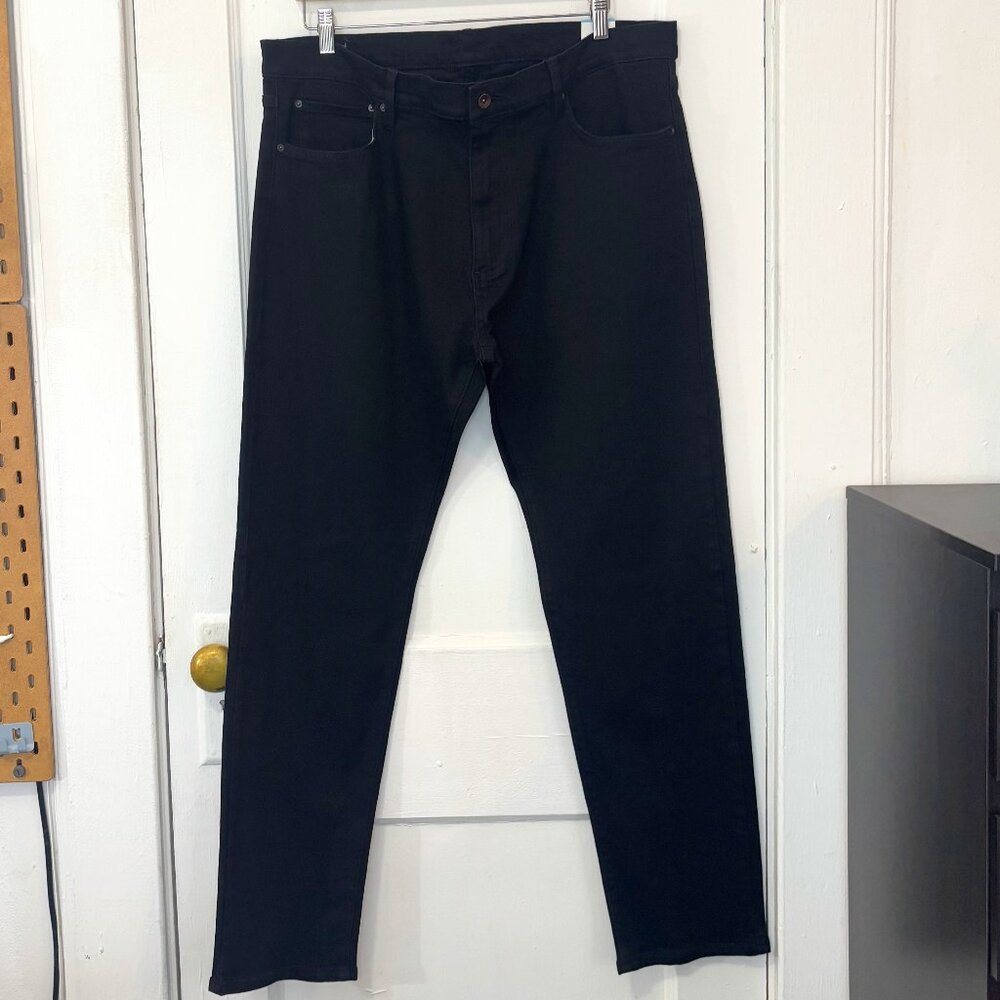 NWT J.McLaughlin Men's Black Haskell Denim Jeans, Size 38, 5-Pocket